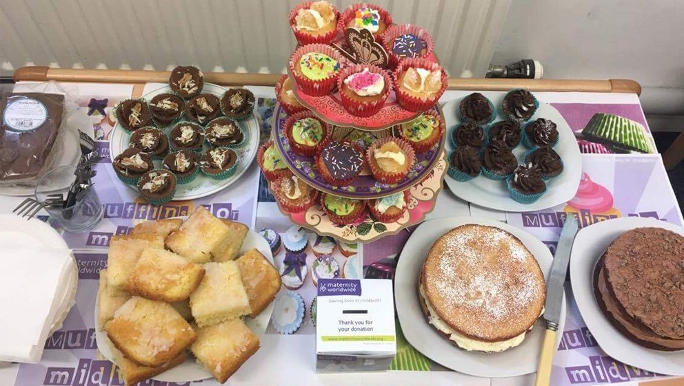 cakes at a muffins for midwives cake sale