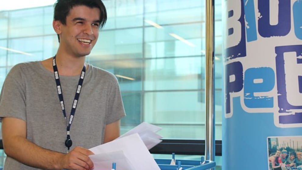 Koceila in his role as Correspondence Assistant at Blue Peter
