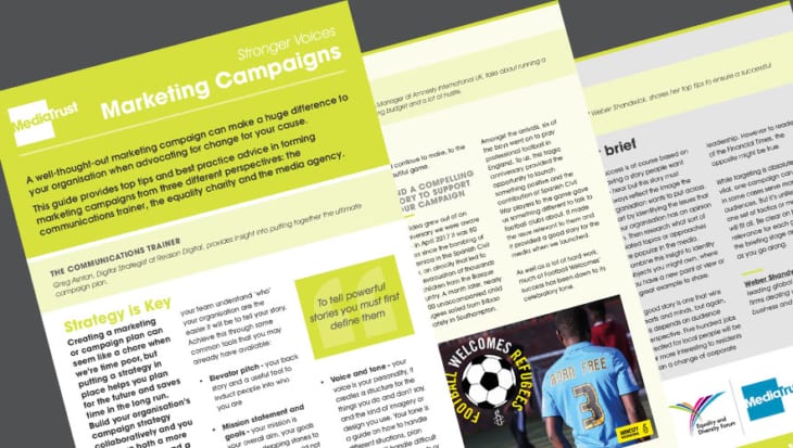Three pages from the marketing campaigns guide