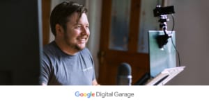 Google Digital Garage worker using laptop