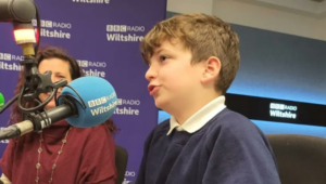 Elliott being interviewed at BBC Radio Wiltshire