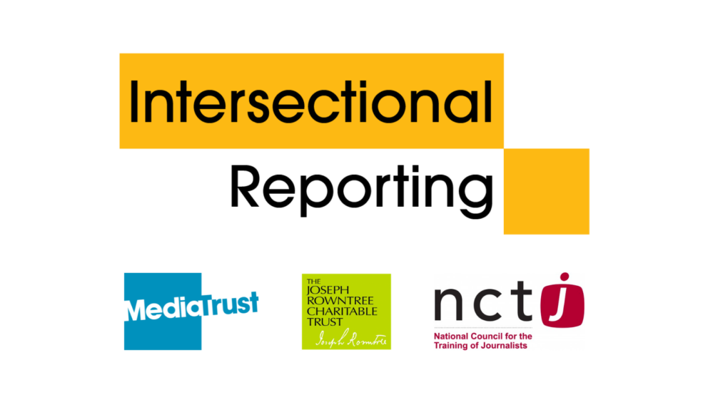 Logos for Intersectional Reporting, Media Trust, Joseph Rowntree Charitable Trust, NCTJ logos.