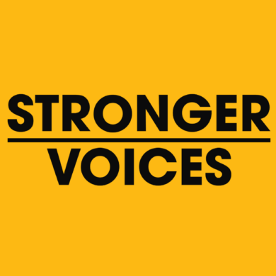 Stronger Voices logo.