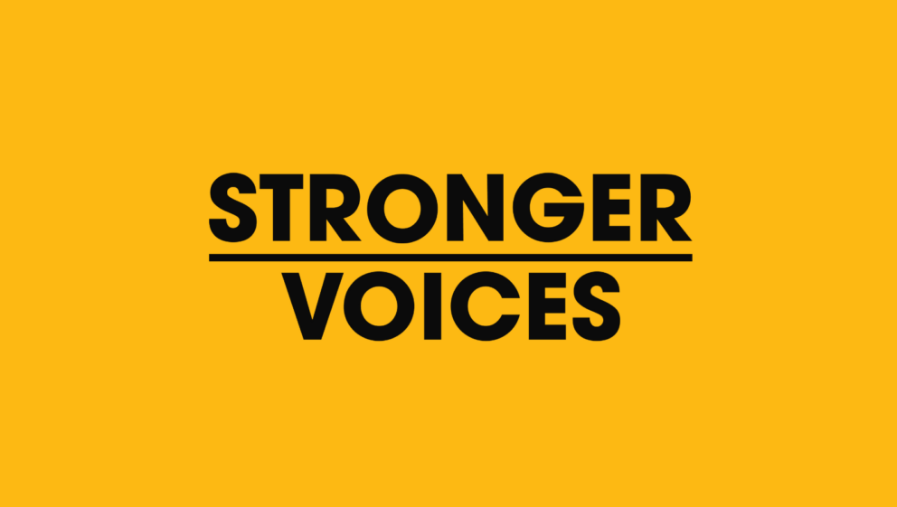Stronger Voices logo.
