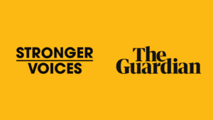 Stronger Voices and The Guardian logos