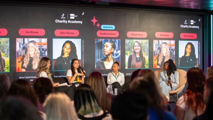 A group of panel sat a panel at our TikTok Charity Academy launch event