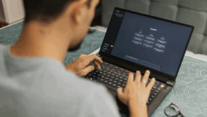 A person using ChatGPT on their laptop